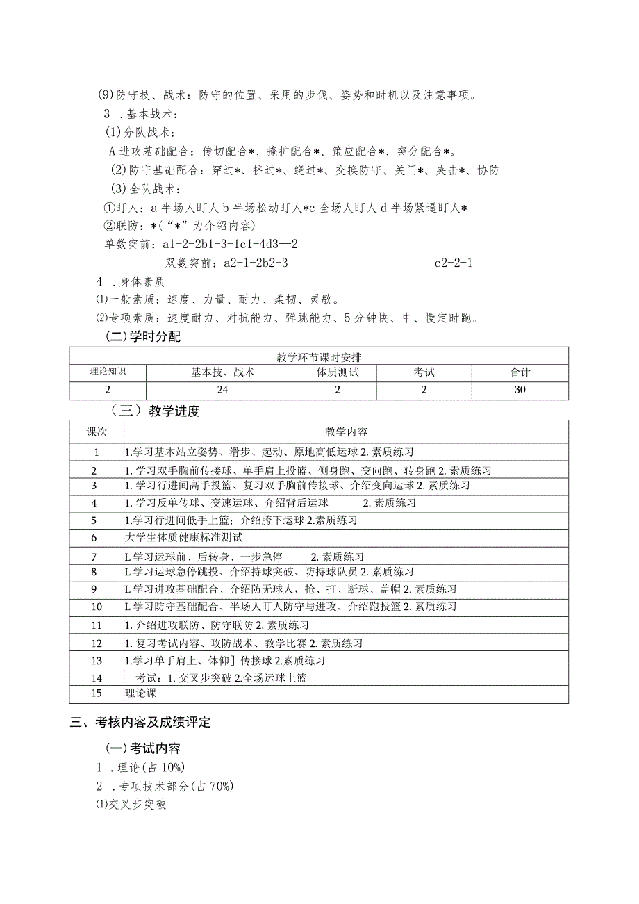 华北理工篮球课程教学大纲.docx_第2页