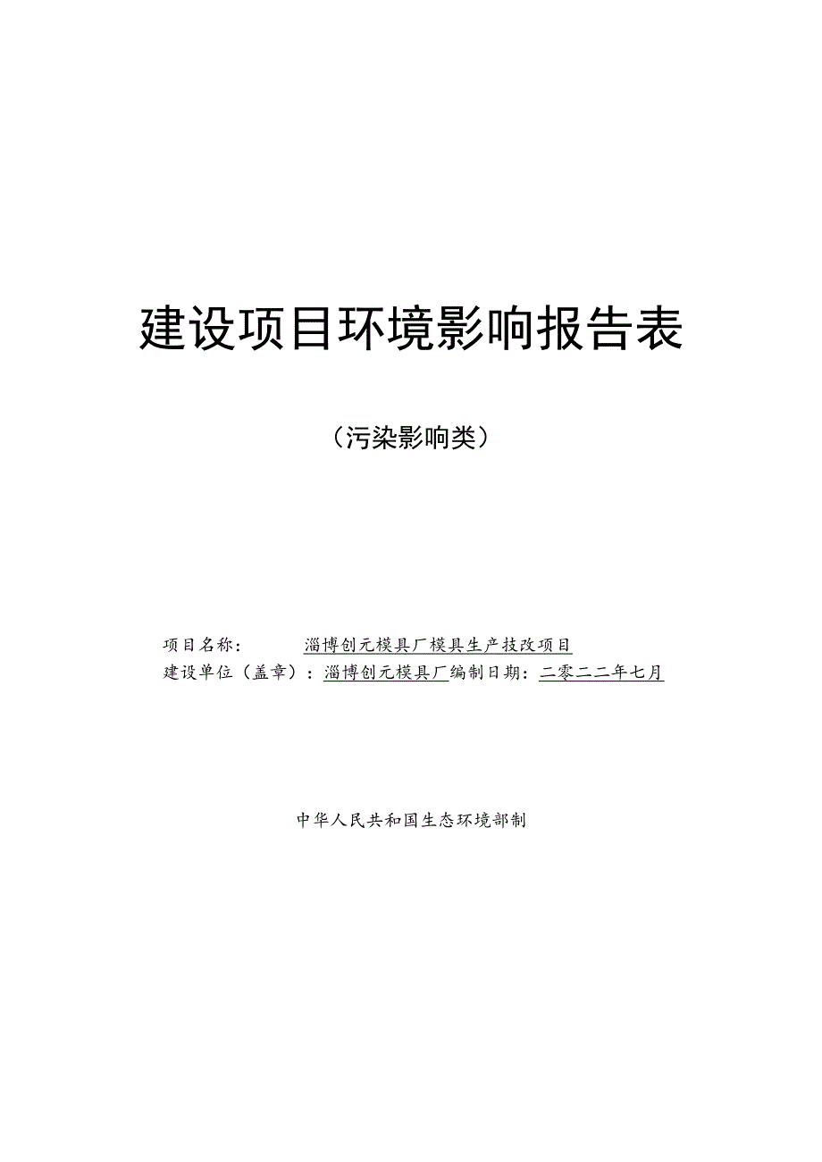 模具生产技改项目环境影响评价报告书.docx_第1页