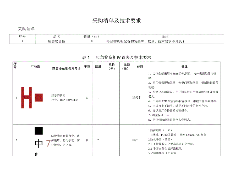 采购清单及技术要求.docx_第1页