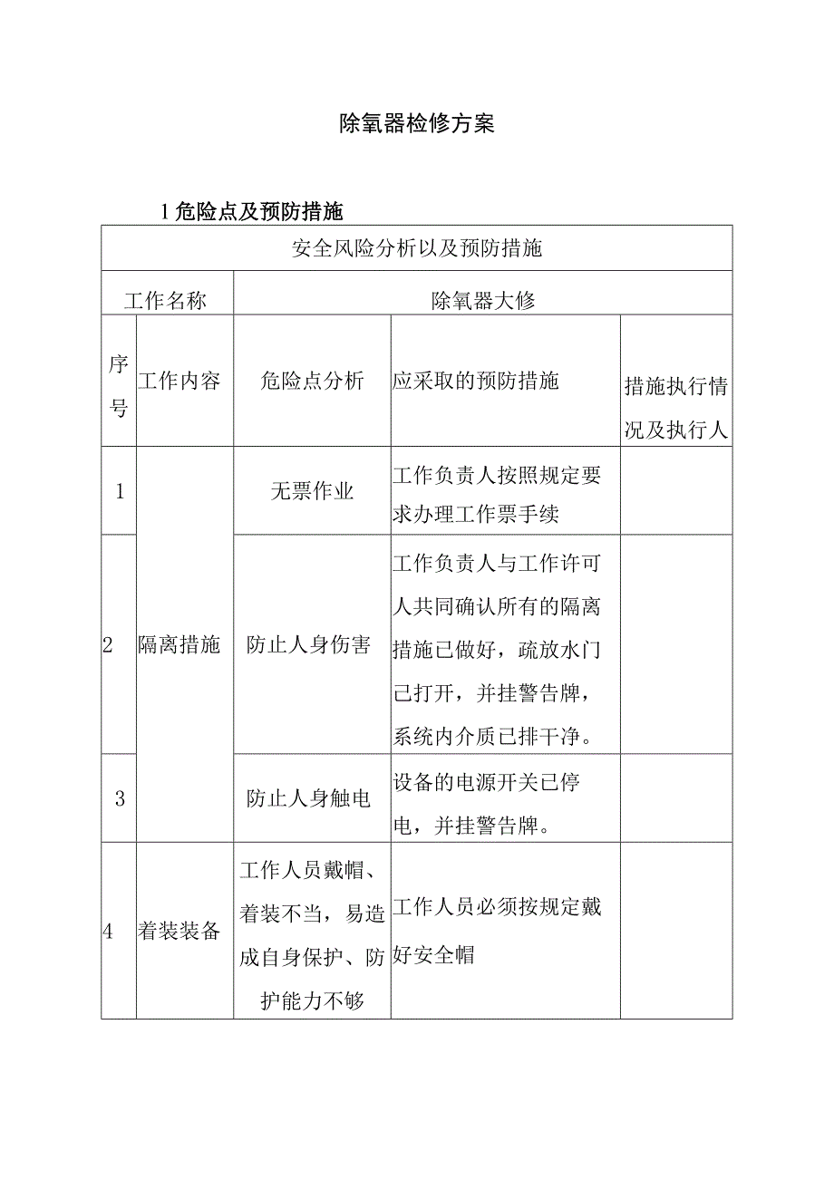 除氧器检修方案.docx_第1页