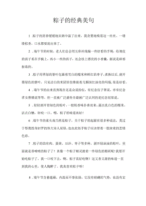 粽子的经典美句.docx