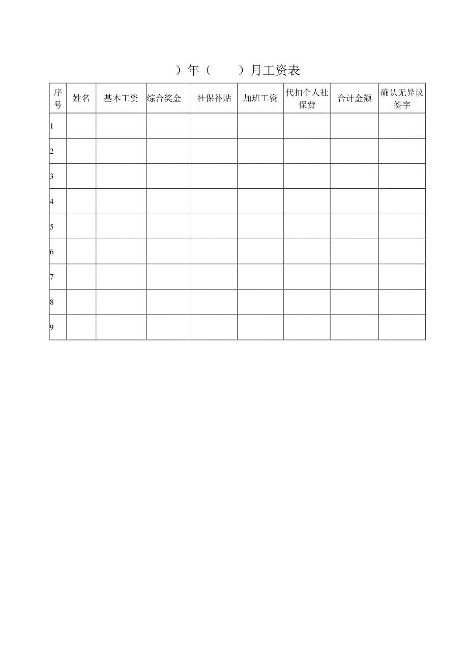 企业工资管理管控系统工具包01-工资表.docx_第1页