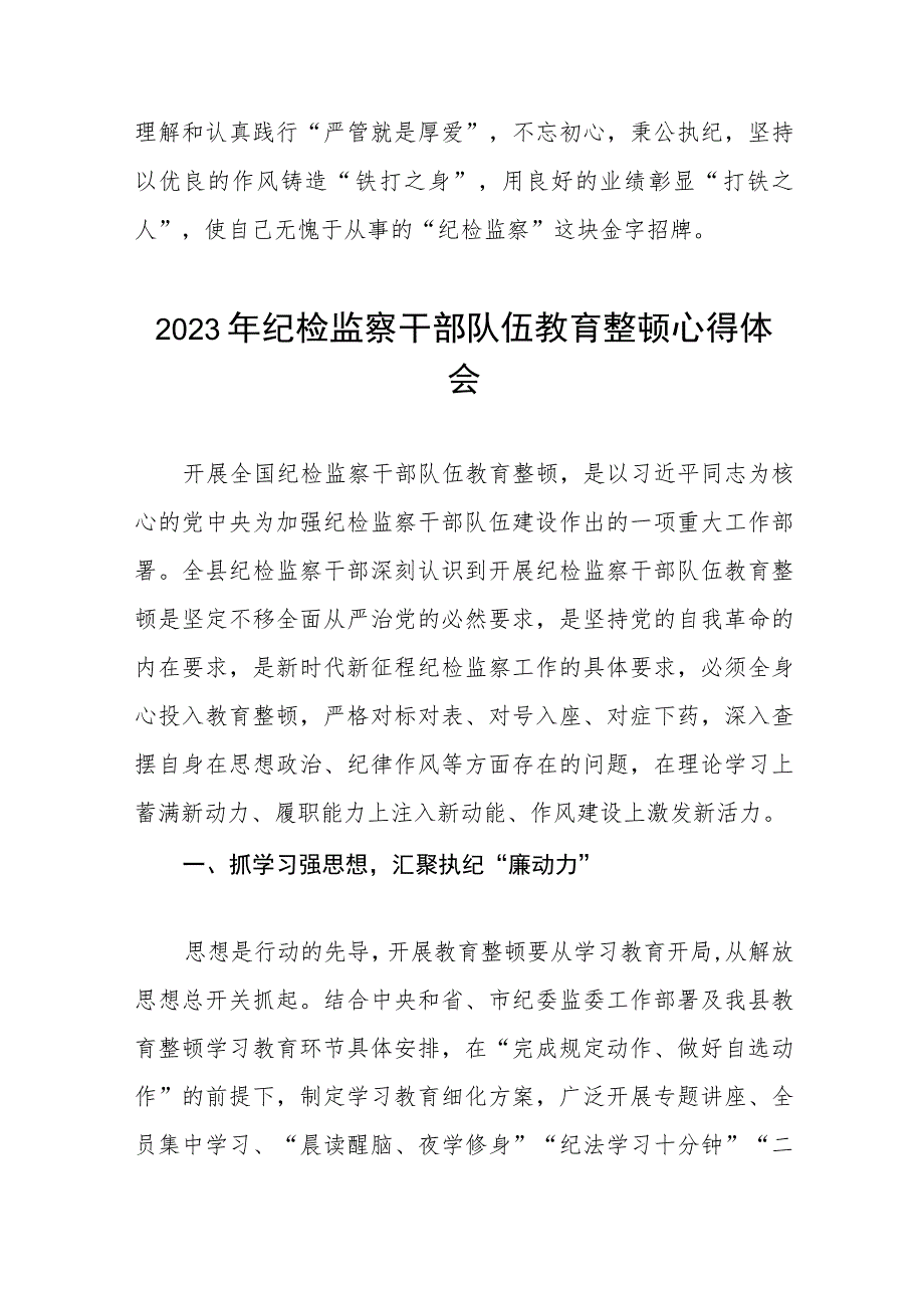 2023年纪检监察干部队伍教育整顿心得体会分享发言最新版十一篇.docx_第3页