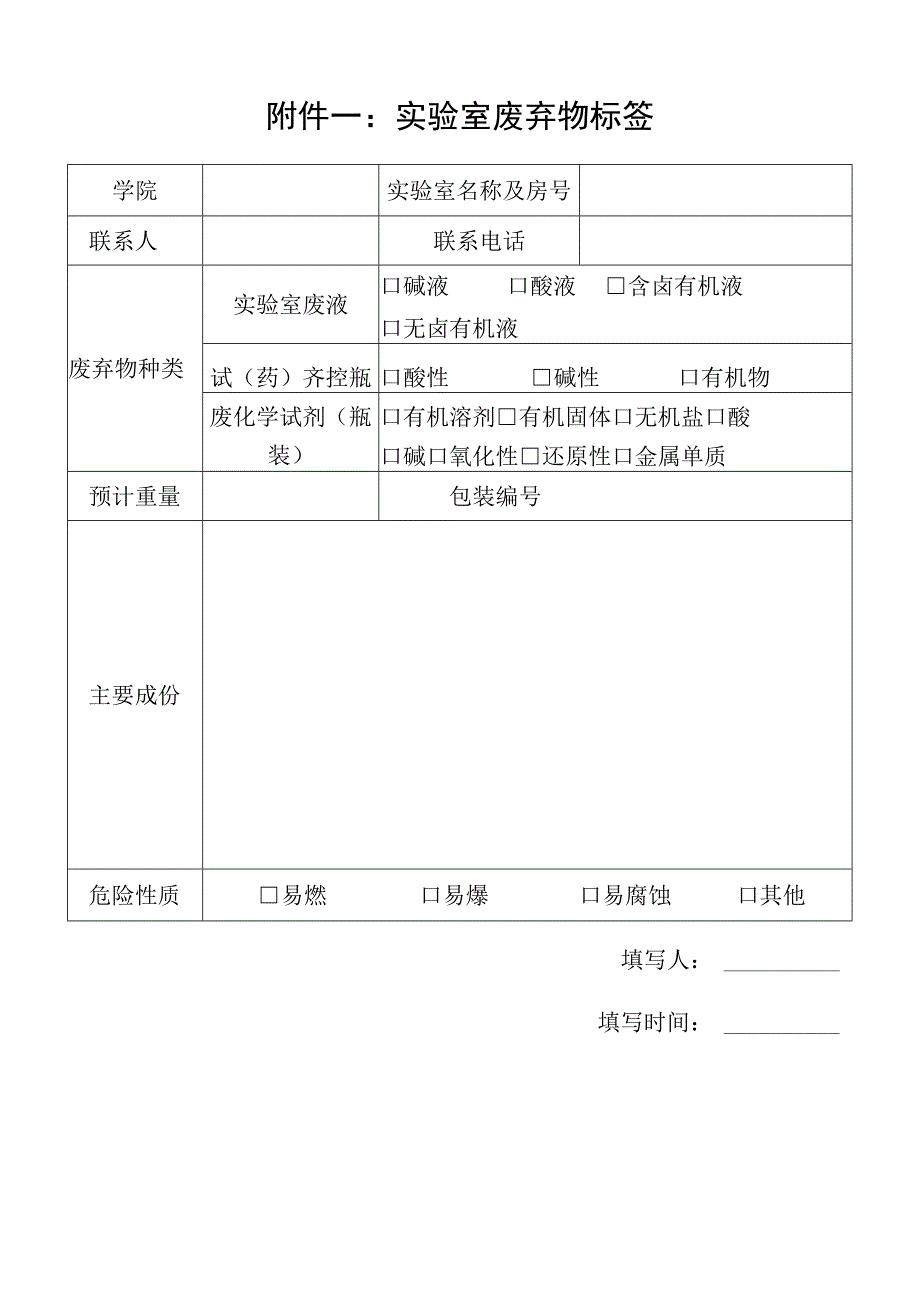 实验室废弃物标签.docx_第1页