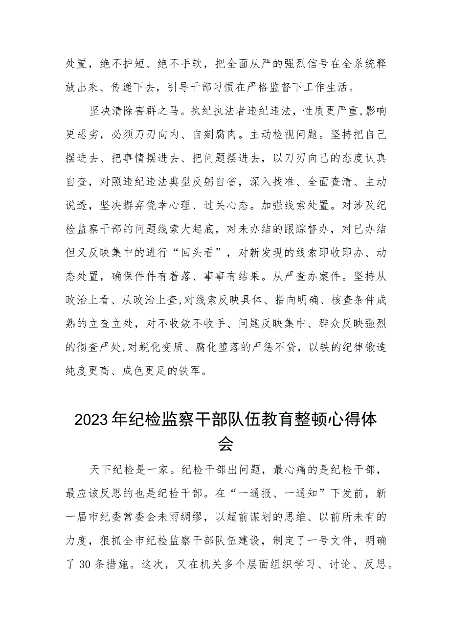 2023纪检监察干部队伍教育整顿活动的心得体会八篇模板.docx_第3页