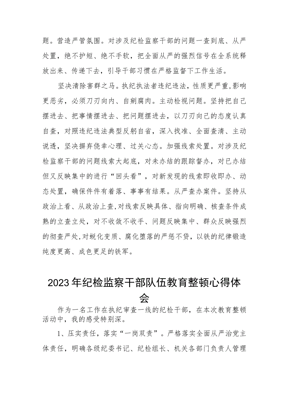 2023纪检监察干部队伍教育整顿的心得感悟最新精品六篇.docx_第3页