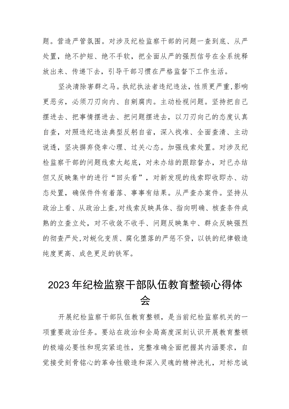 关于2023纪检监察干部队伍教育整顿的心得体会最新版十三篇最新版十二篇.docx_第3页