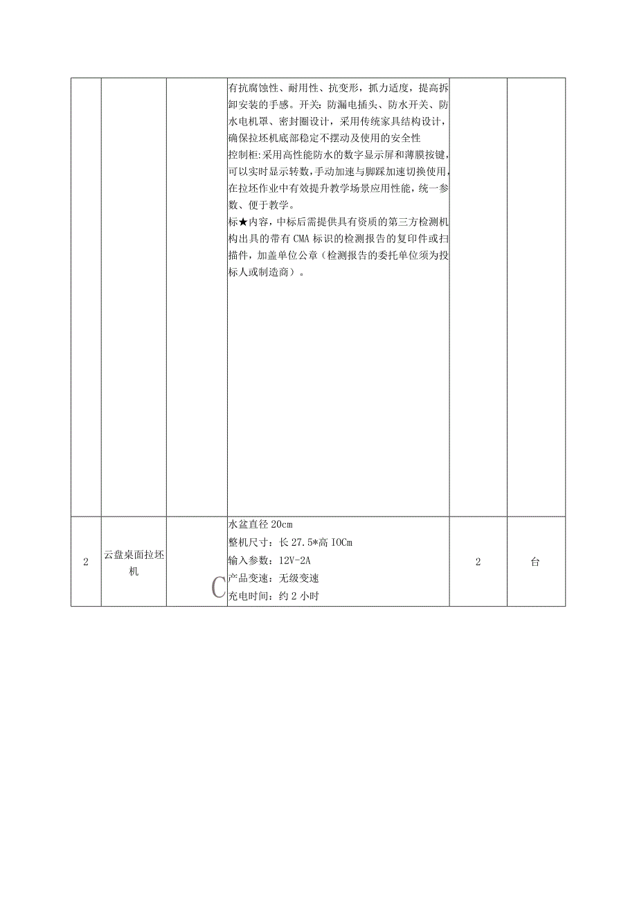 陶艺设备清单及技术要求.docx_第2页