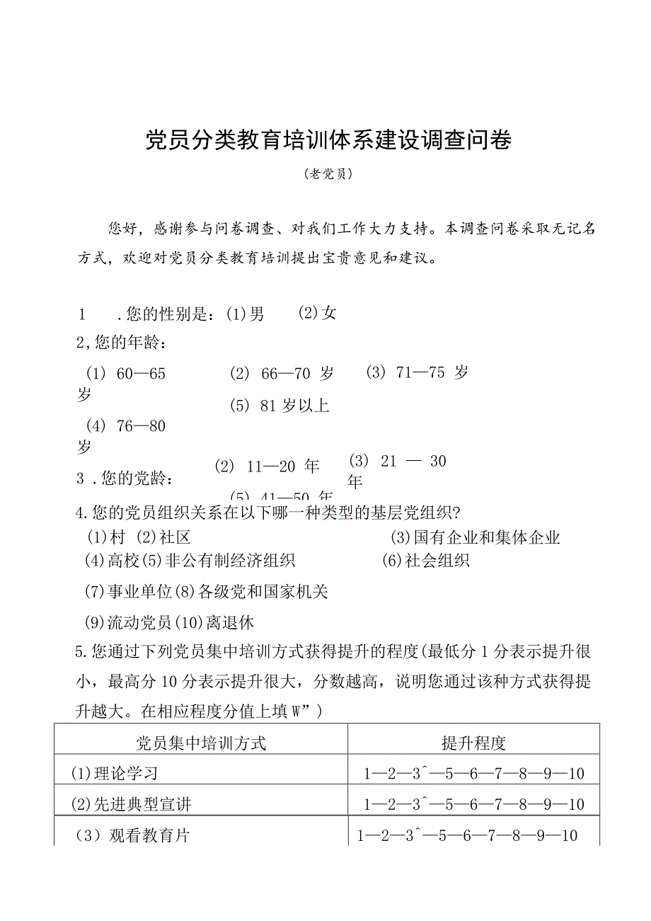 04-（老党员）党员分类培训需求调研问卷.docx_第1页