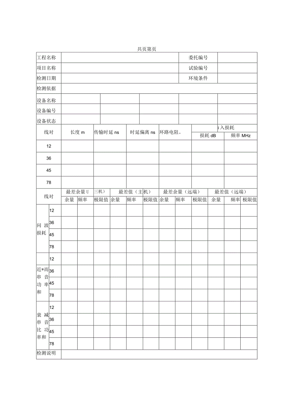 智能建筑综合布线系统电气性能检测报告及原始记录.docx_第3页