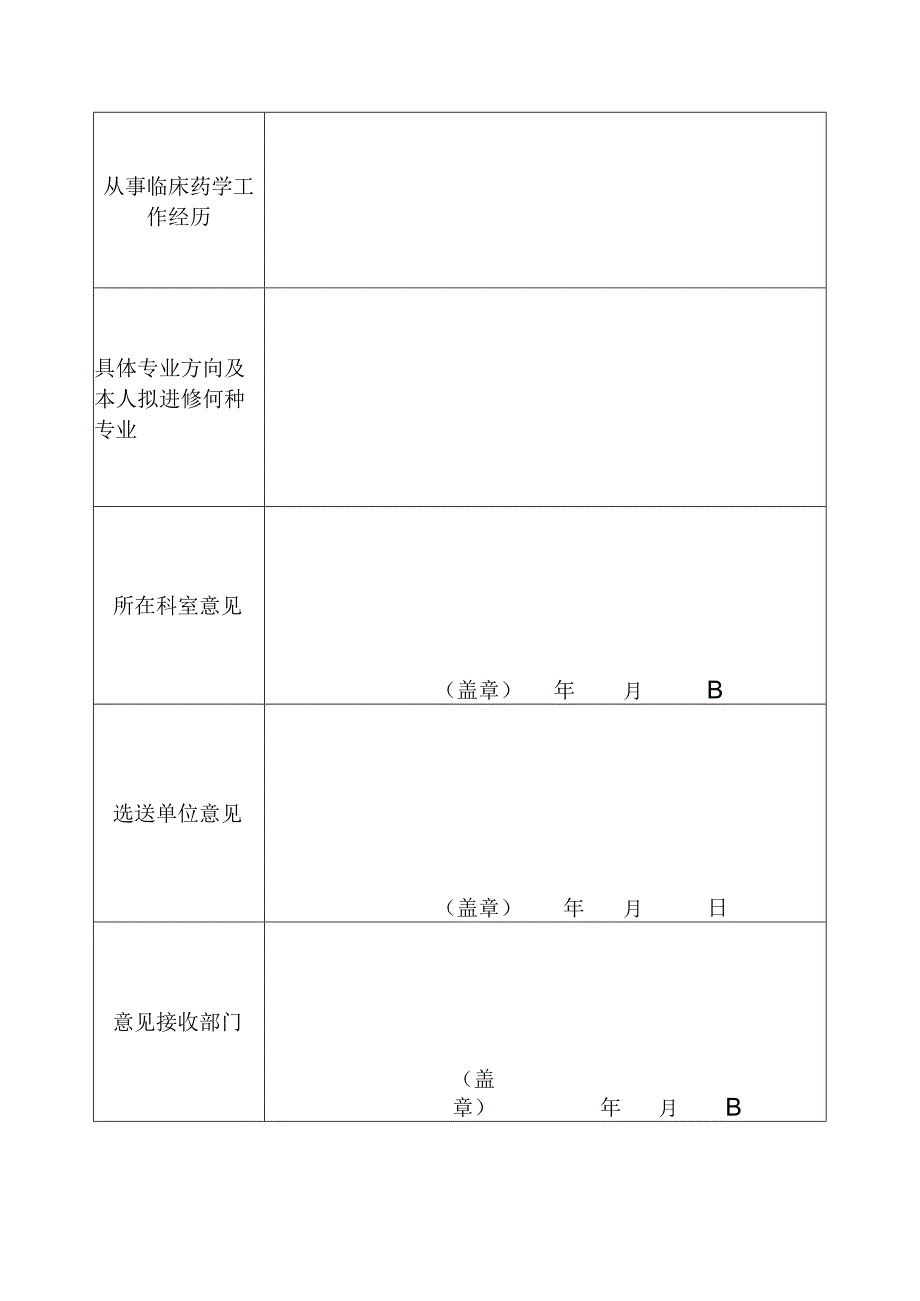 郑州市中心医院中华医学会临床药师培训基地学员申请表.docx_第2页