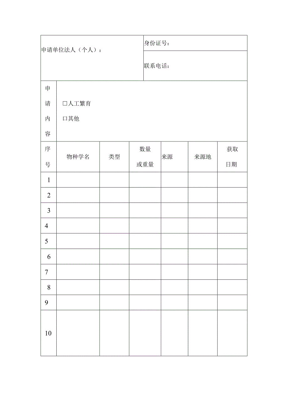 水生野生动物利用特许证件申请表.docx_第2页