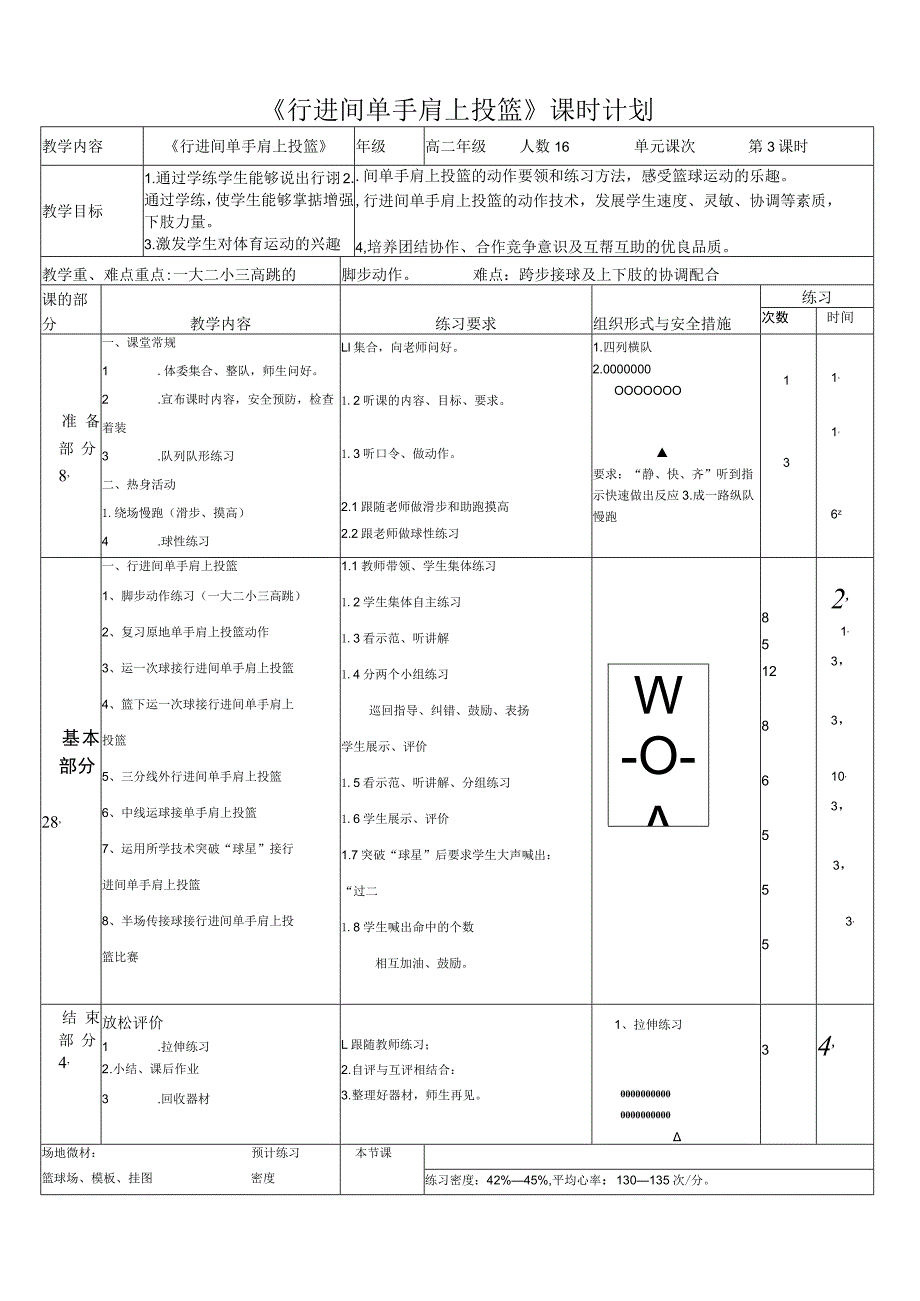 篮球单元教学计划学校温州市苍南县桥墩高级中学授课教师陈营泼.docx_第3页