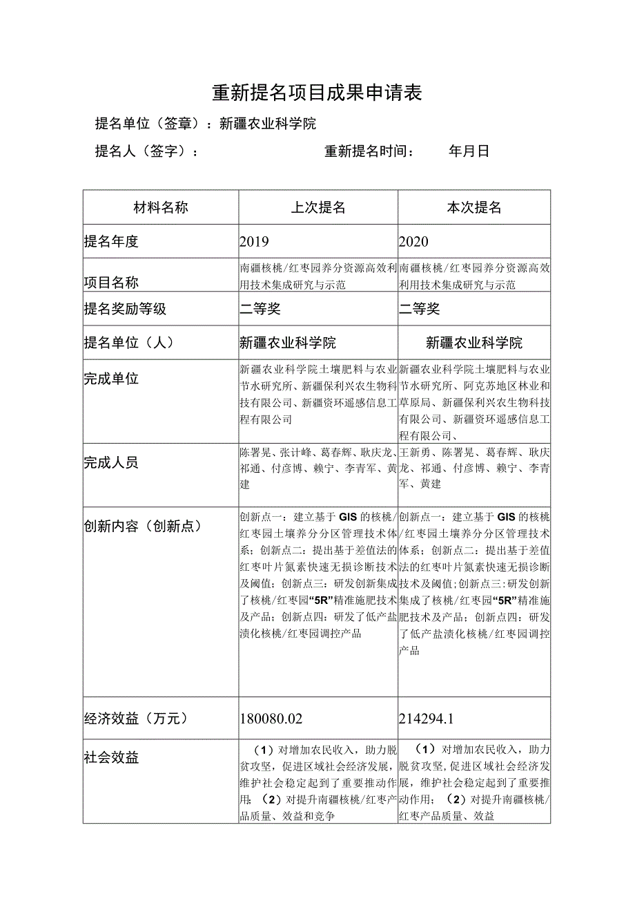 重新提名项目成果申请表.docx_第1页