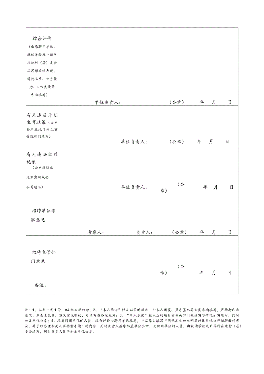 菏泽市巨野县事业单位招聘人员考察表.docx_第2页