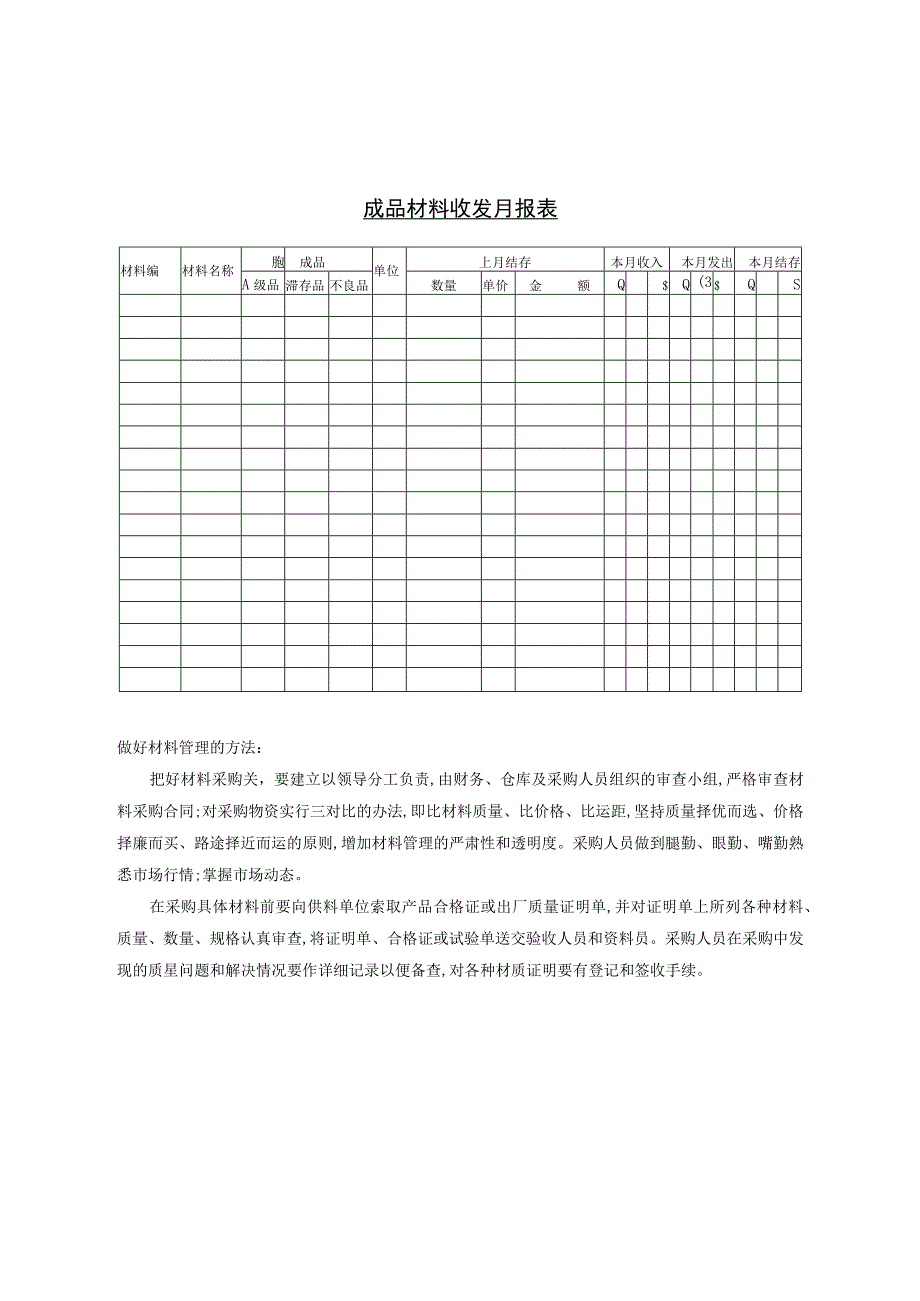 成品材料收发月报表参考范本.docx_第1页