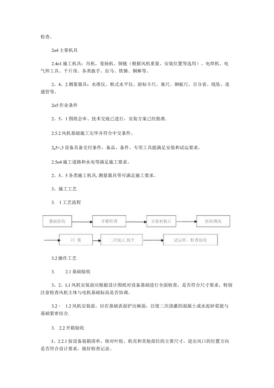 离心通风机安装紧急施工工艺标准规范(完).docx_第2页