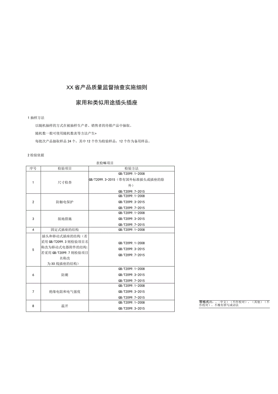 产品质量监督抽查实施细则——家用和类似用途插头插座.docx_第1页