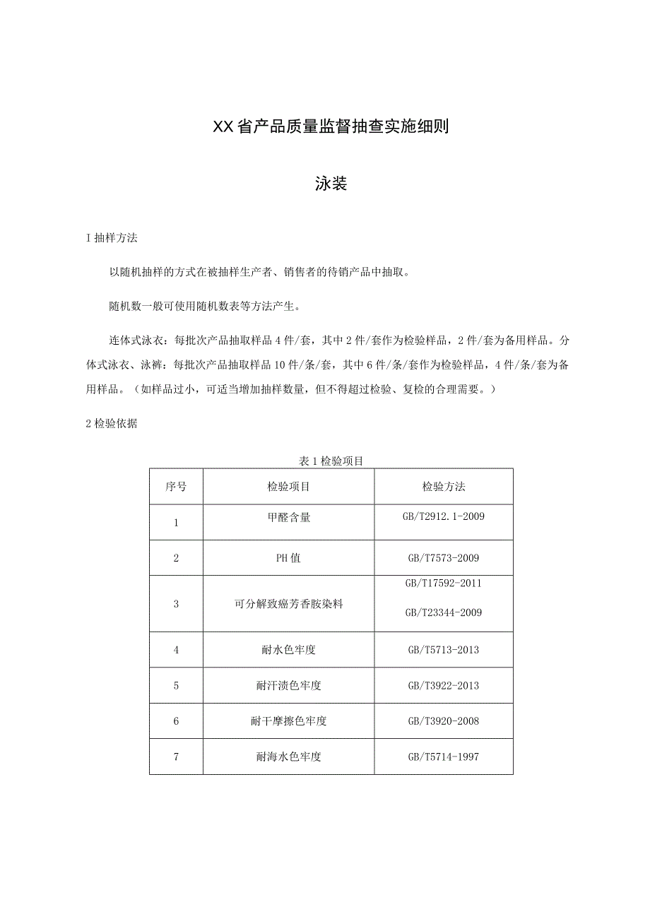 产品质量监督抽查实施细则——泳装.docx_第1页