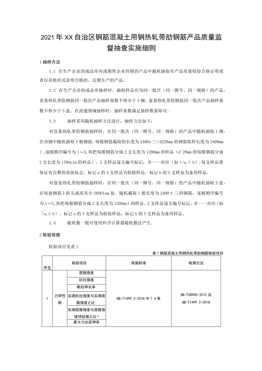 钢筋混凝土用热轧钢筋产品质量监督抽查实施细则.docx_第1页