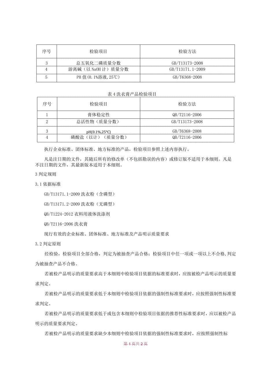 产品质量监督抽查实施细则——洗衣粉、洗涤剂.docx_第2页