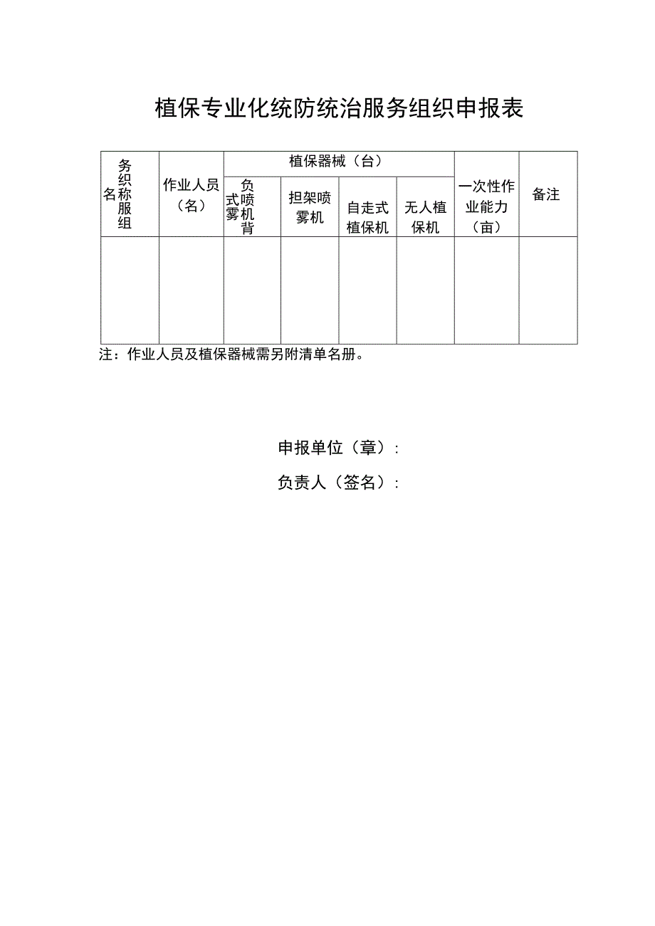 植保专业化统防统治服务组织申报表.docx_第1页