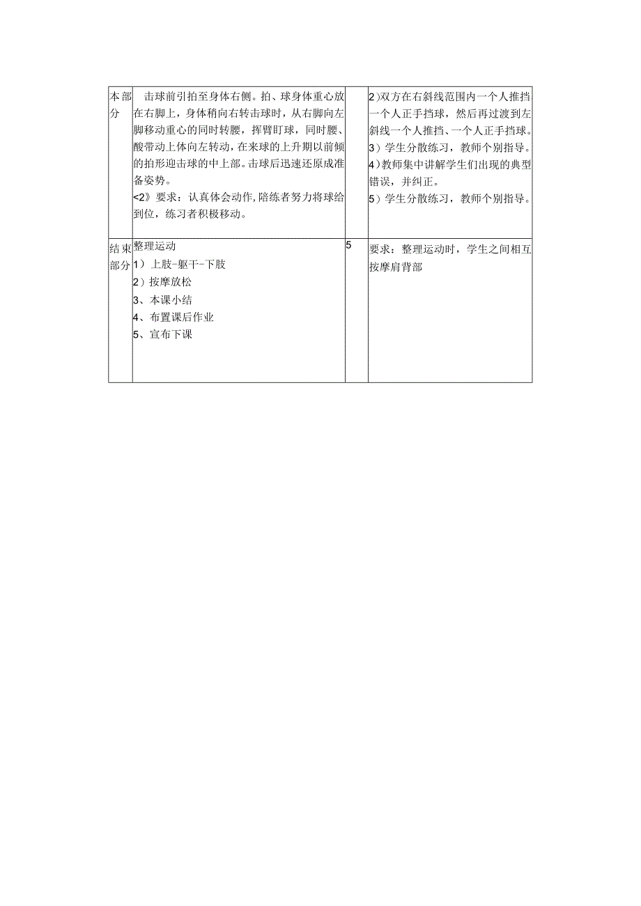 小学乒乓球第七课时正手攻球技术教案.docx_第2页