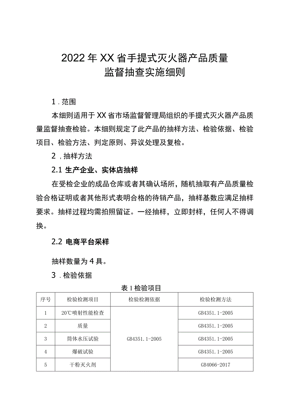 2022年工业品省级监督抽查实施细则（手提式灭火器）.docx_第1页