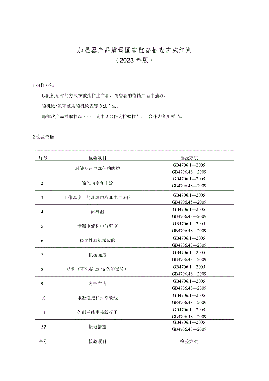 加湿器产品质量国家监督抽查实施细则.docx_第1页