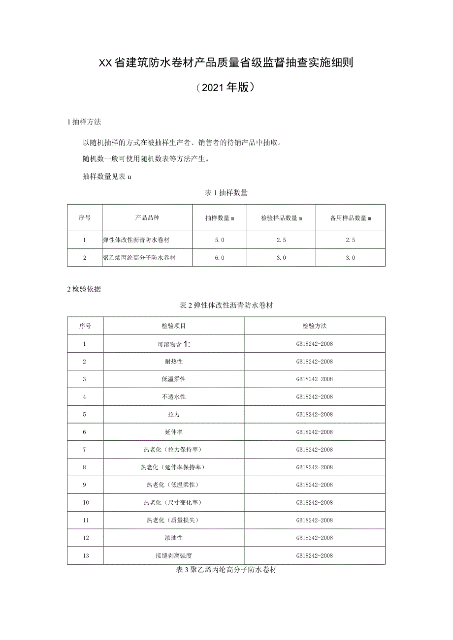 建筑防水卷材产品质量省级监督抽查实施细则（2021年版）.docx_第1页