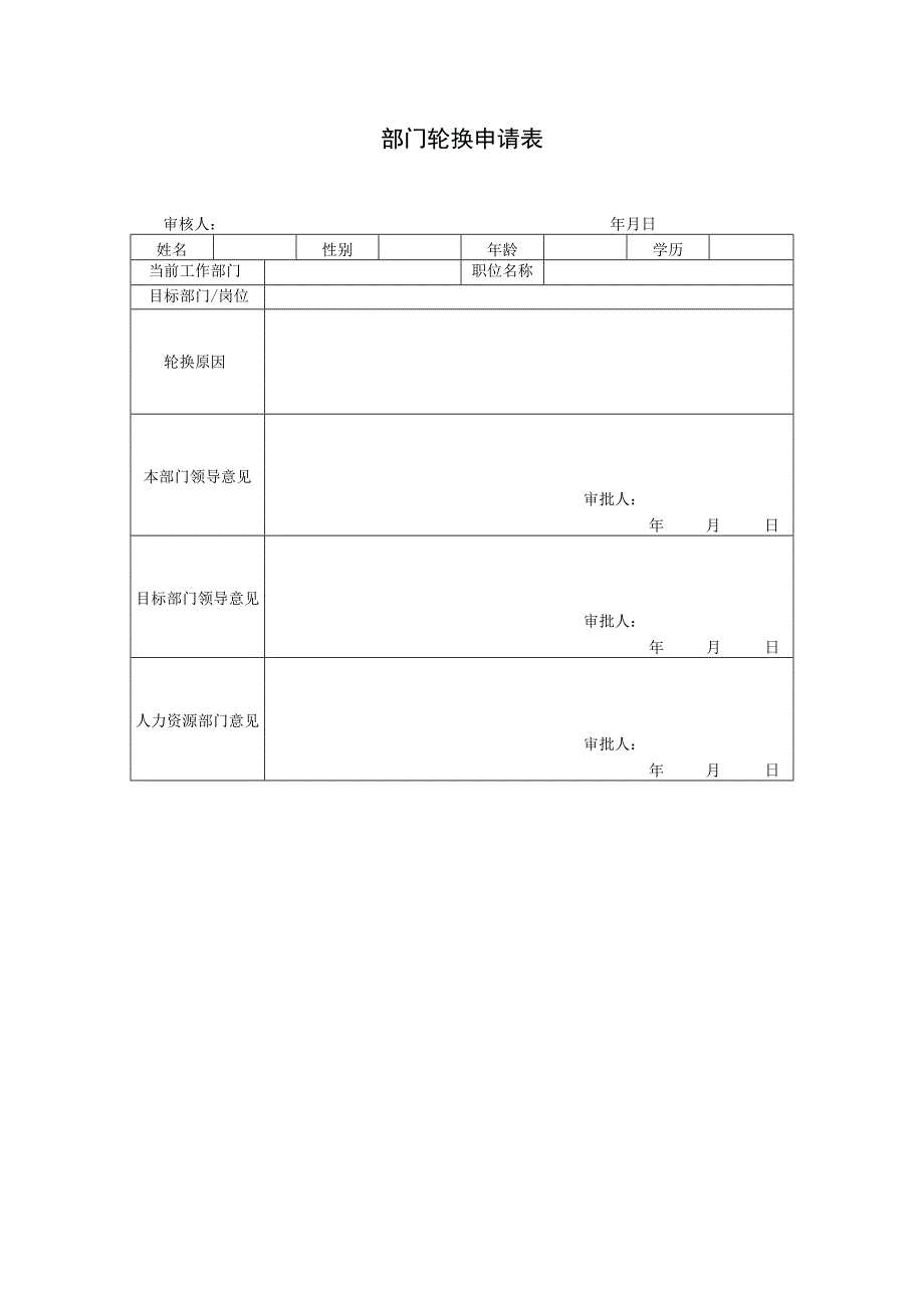 部门轮换申请表.docx_第1页