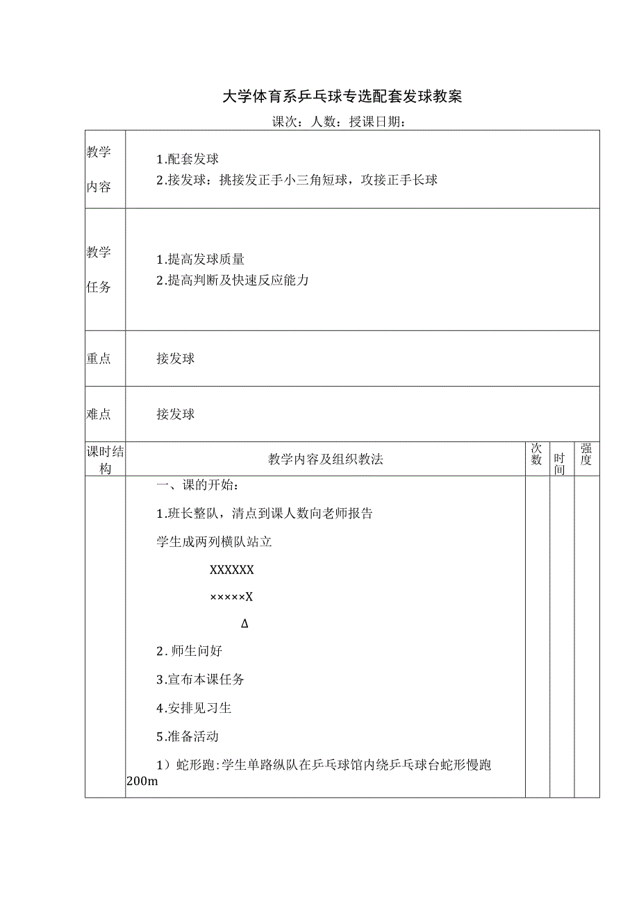 大学体育系乒乓球专选配套发球教案.docx_第1页