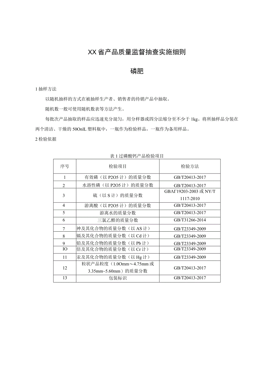 产品质量监督抽查实施细则——磷肥.docx_第1页