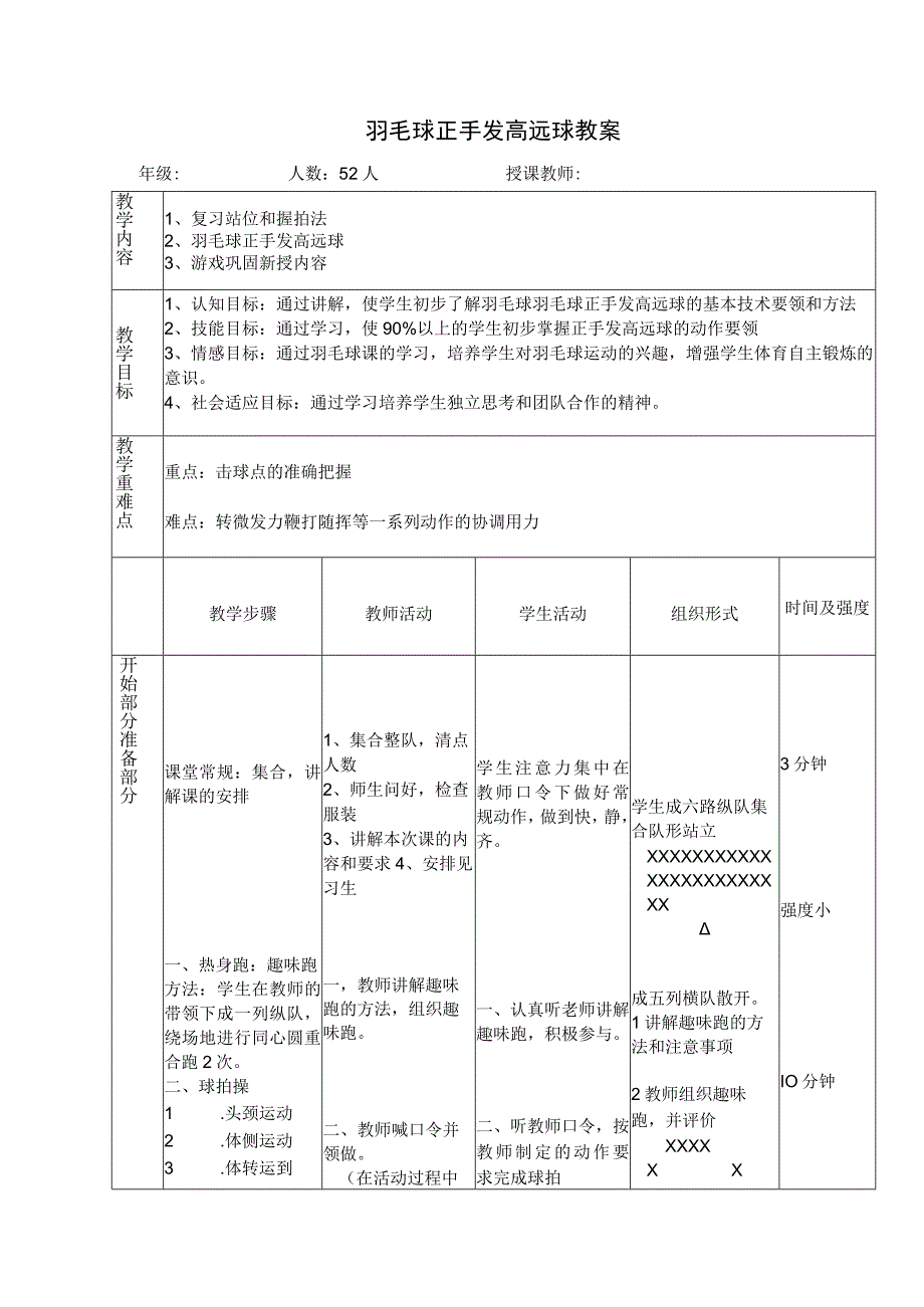 羽毛球正手发高远球教案.docx_第1页