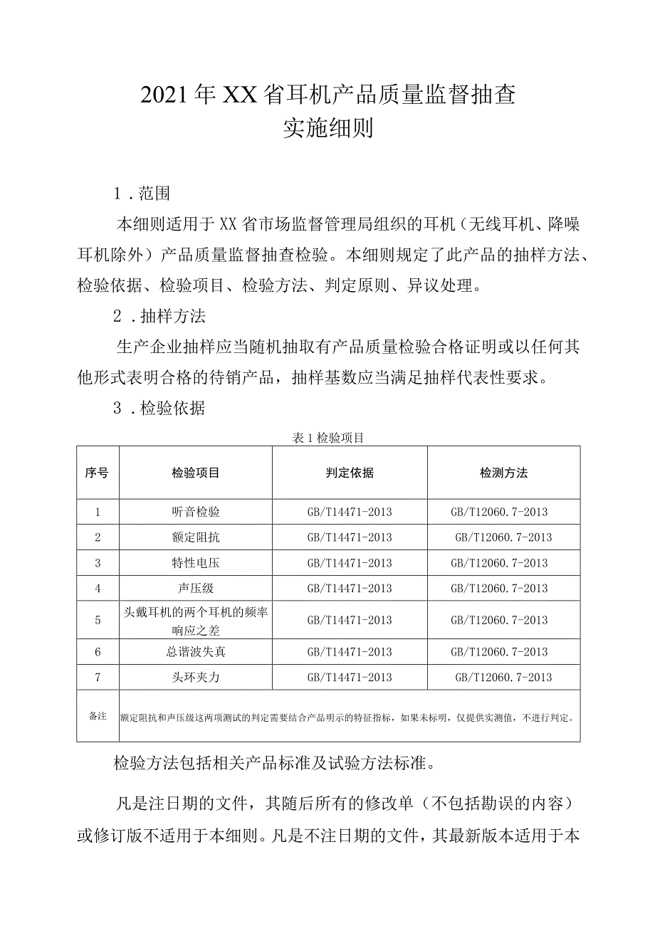 2021年省级消费品省级监督抽查实施细则（耳机）.docx_第1页