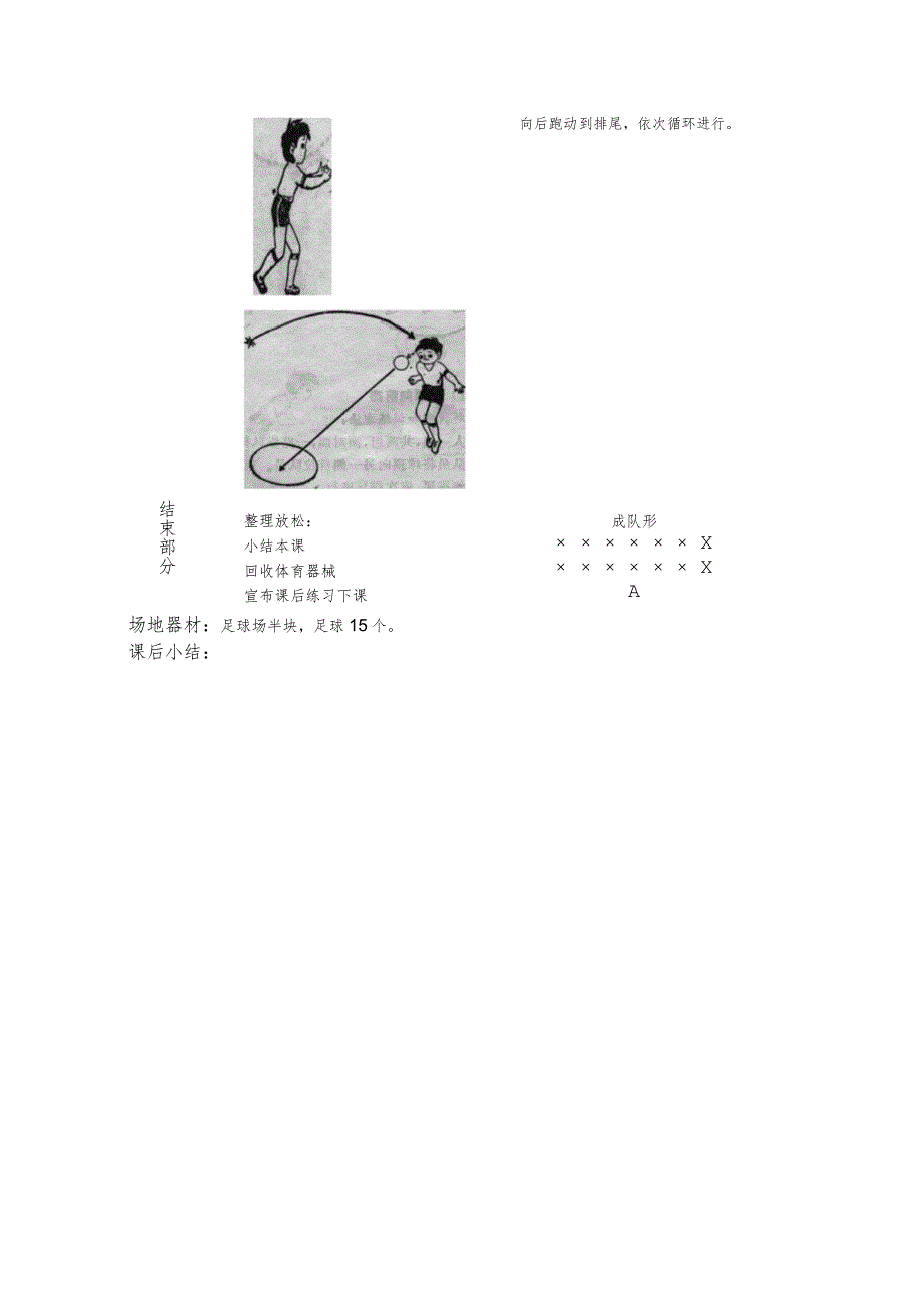 初一下半学期足球第九课时跳起顶目标教案.docx_第2页