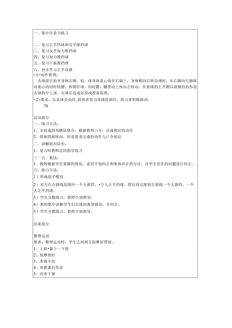 小学大课间乒乓球正手攻球技术集体备课纸.docx_第2页