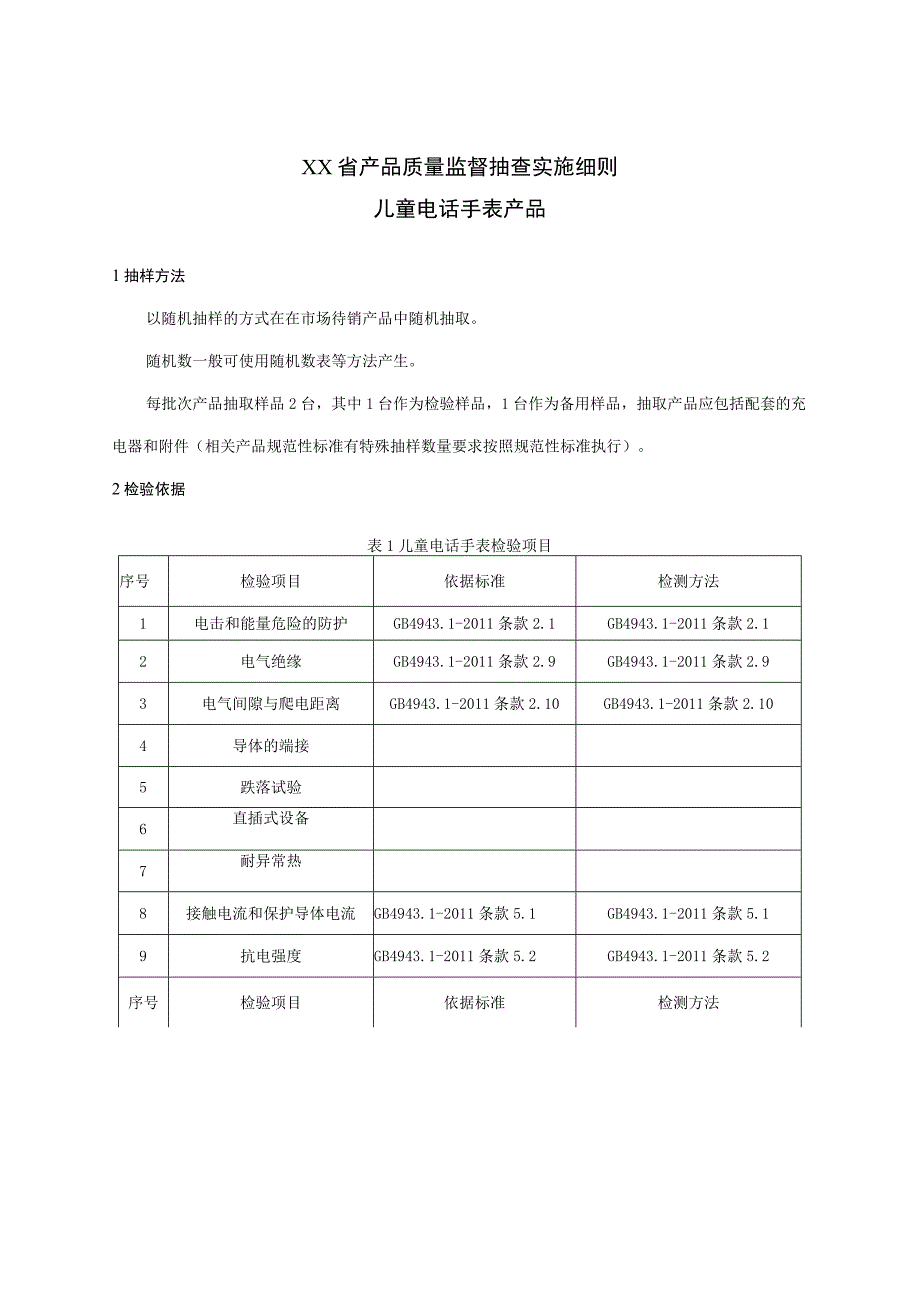 儿童电话手表产品省级质量监督抽查实施细则.docx_第1页