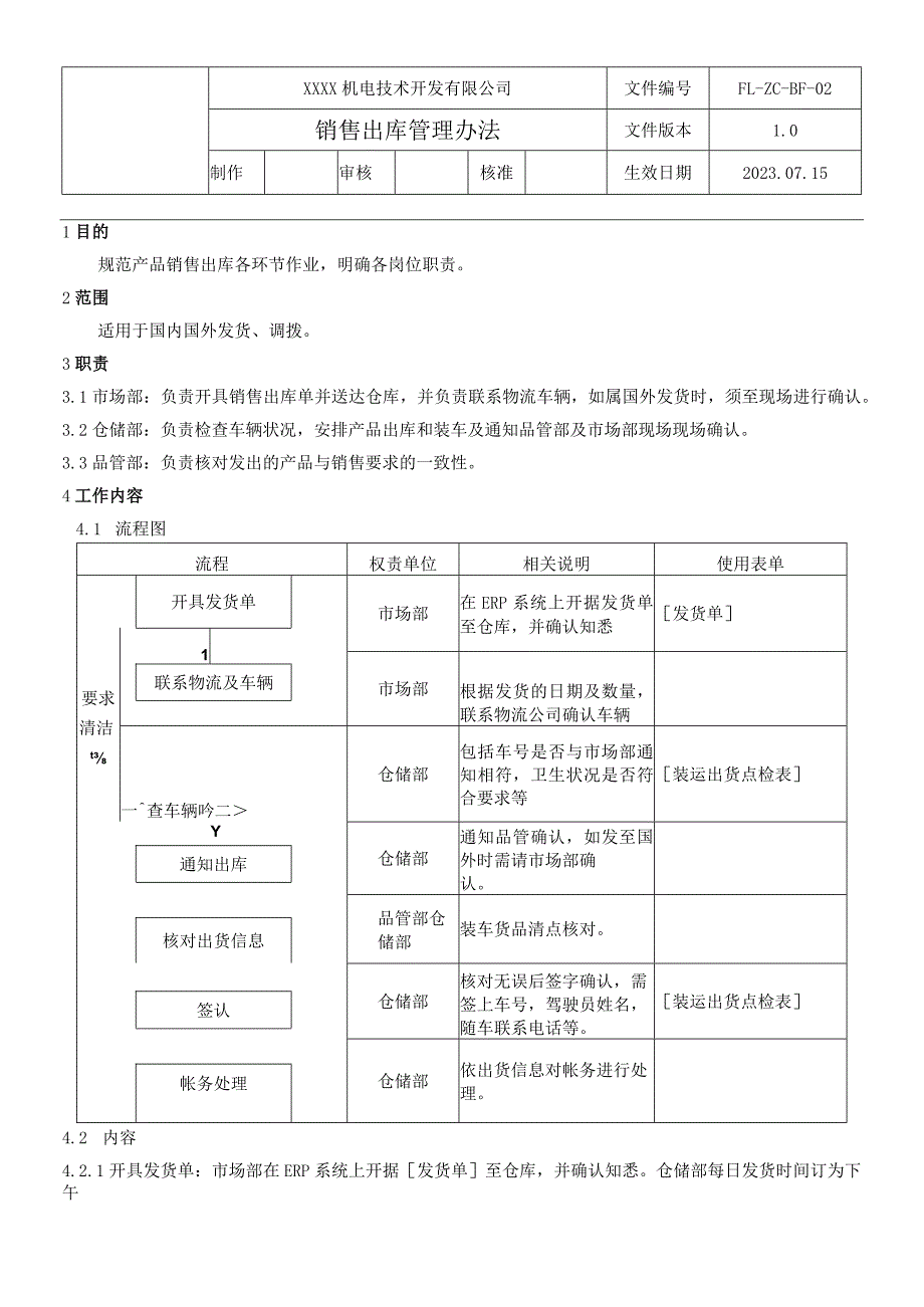 销售出库管理办法.docx_第1页