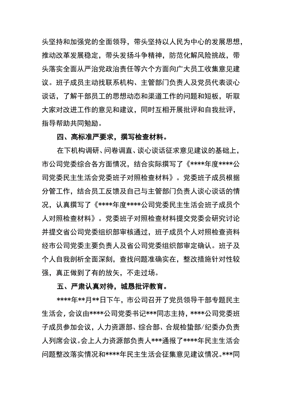 公司党员领导干部民主生活会开展情况报告.docx_第3页