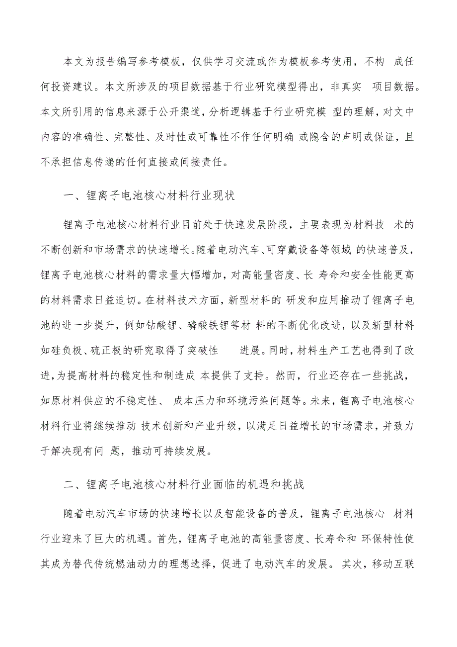 如何编写锂离子电池核心材料项目申请报告.docx_第2页