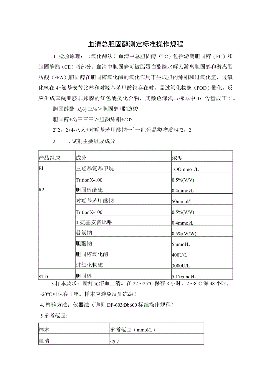 血清总胆固醇测定标准操作规程.docx_第1页