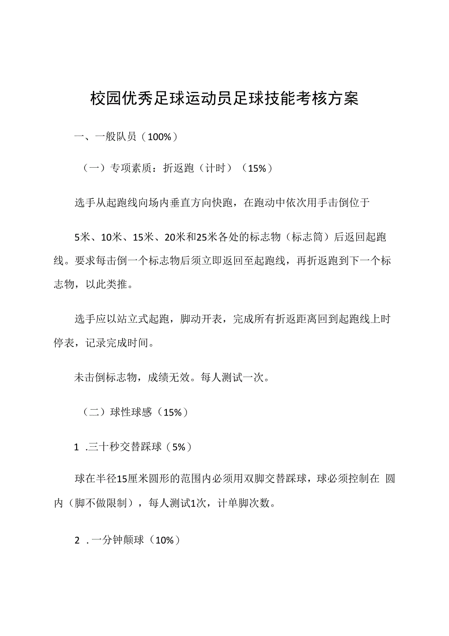 校园优秀足球运动员足球技能考核方案.docx_第1页