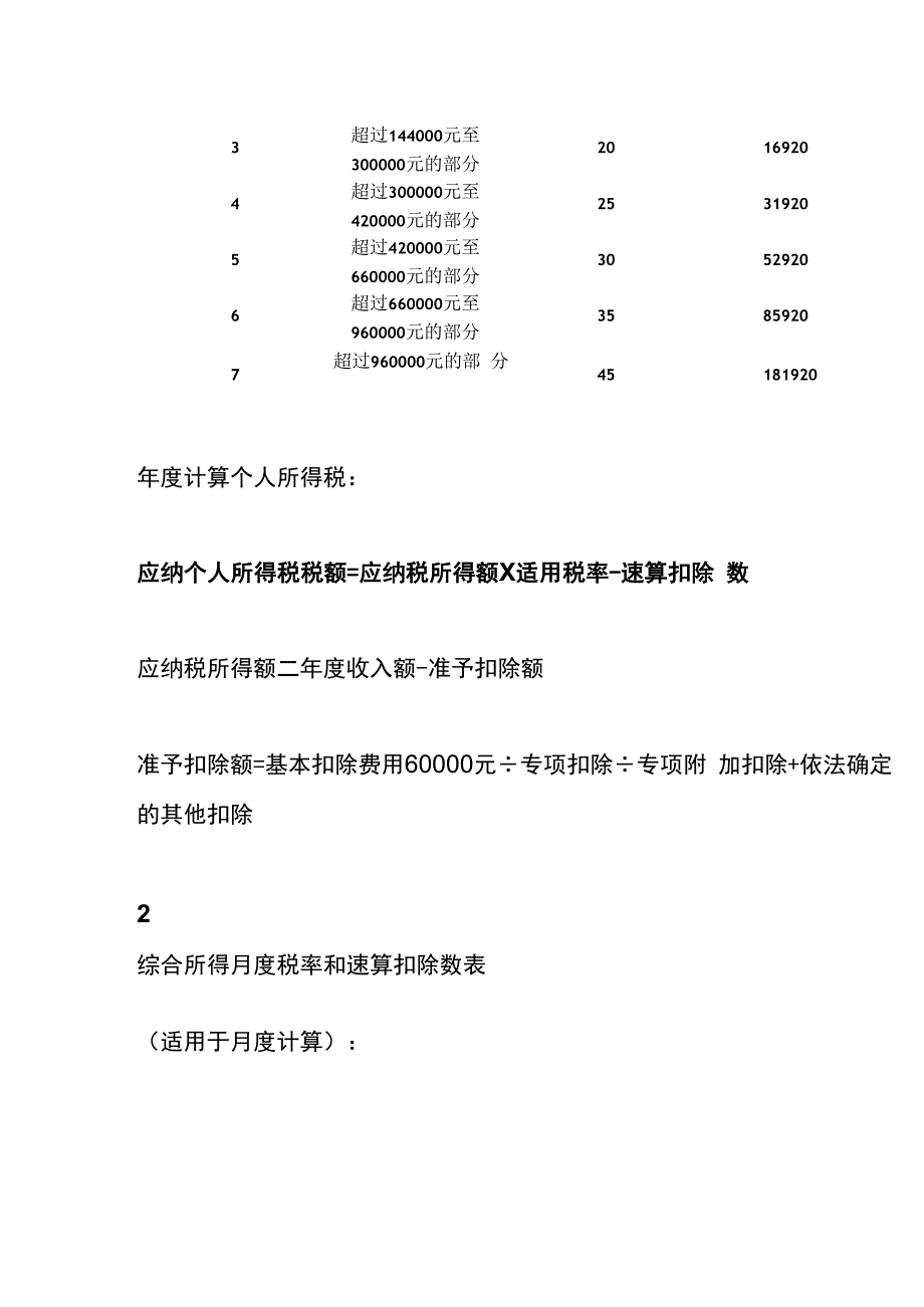 个税自动计算函数公式设置附个税速算扣除数及税率表.docx_第2页