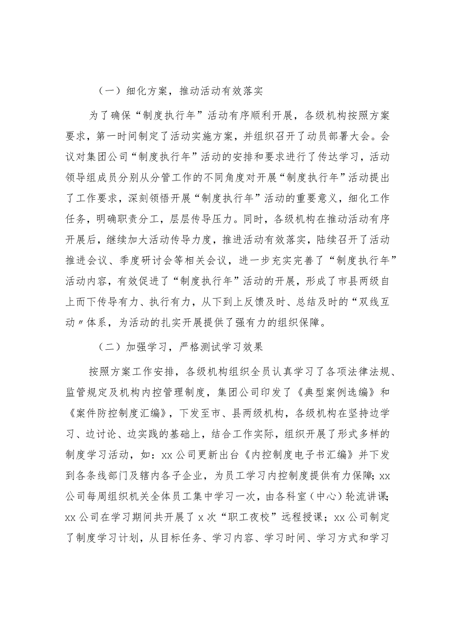 国企“制度执行年”活动工作总结报告4500字.docx_第2页