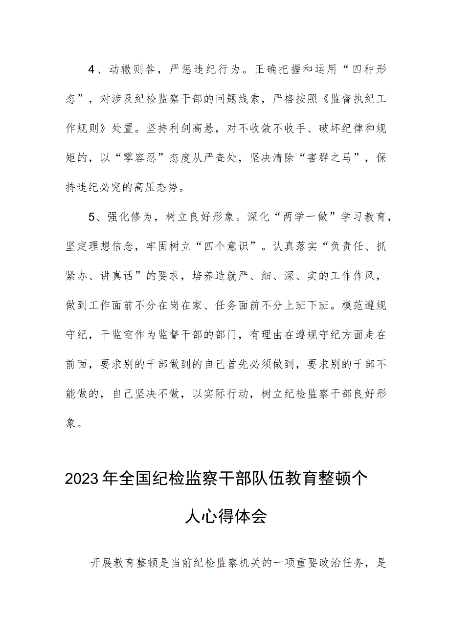 2023年全国纪检监察干部队伍教育整顿活动心得感悟十四篇.docx_第2页