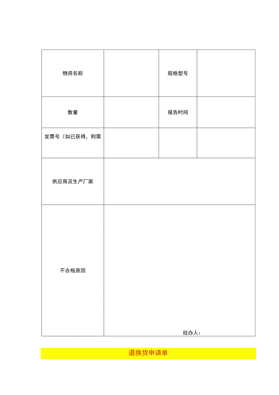 退换货申请单模板.docx_第1页