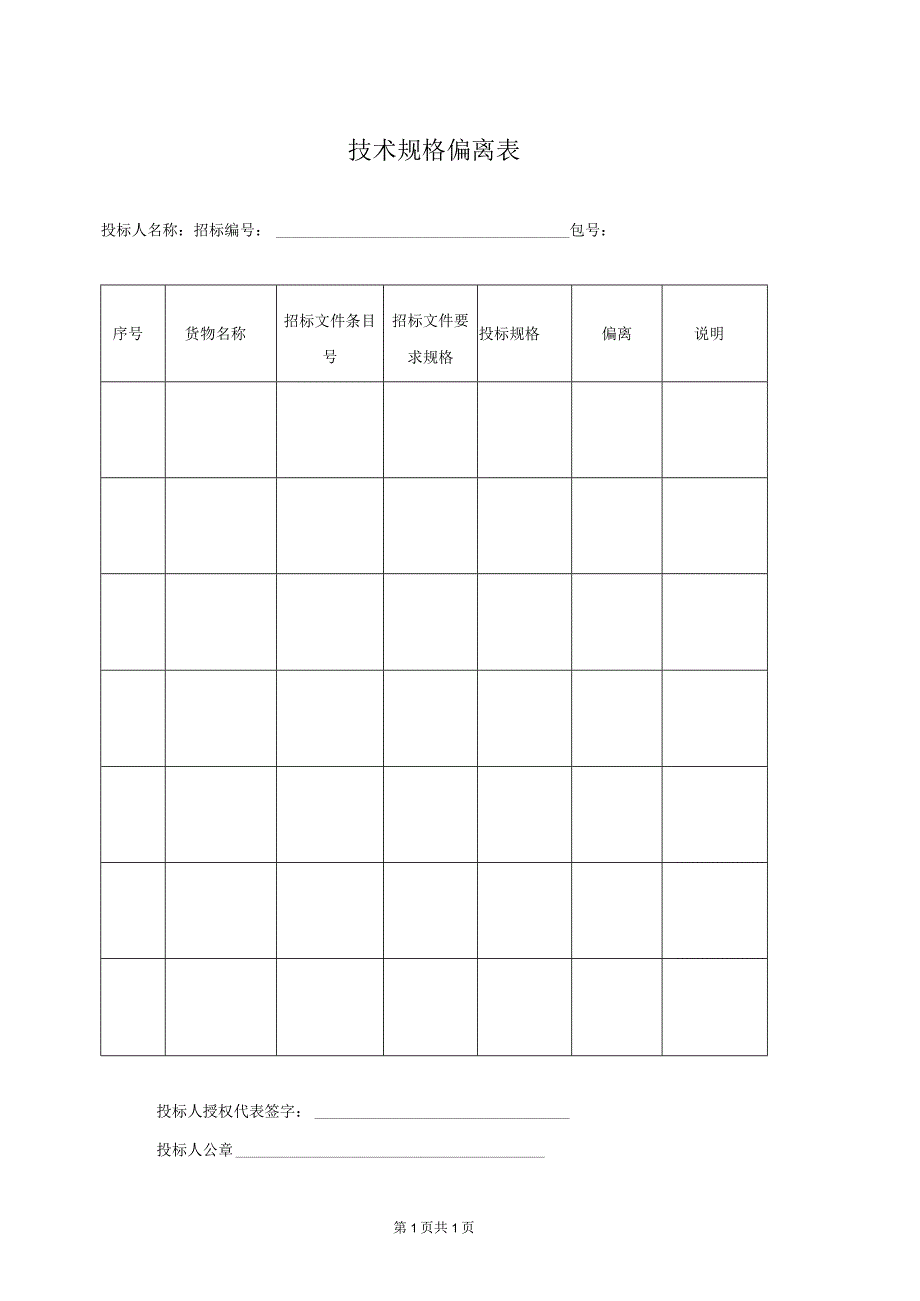 技术规格偏离表36(2023年).docx_第1页