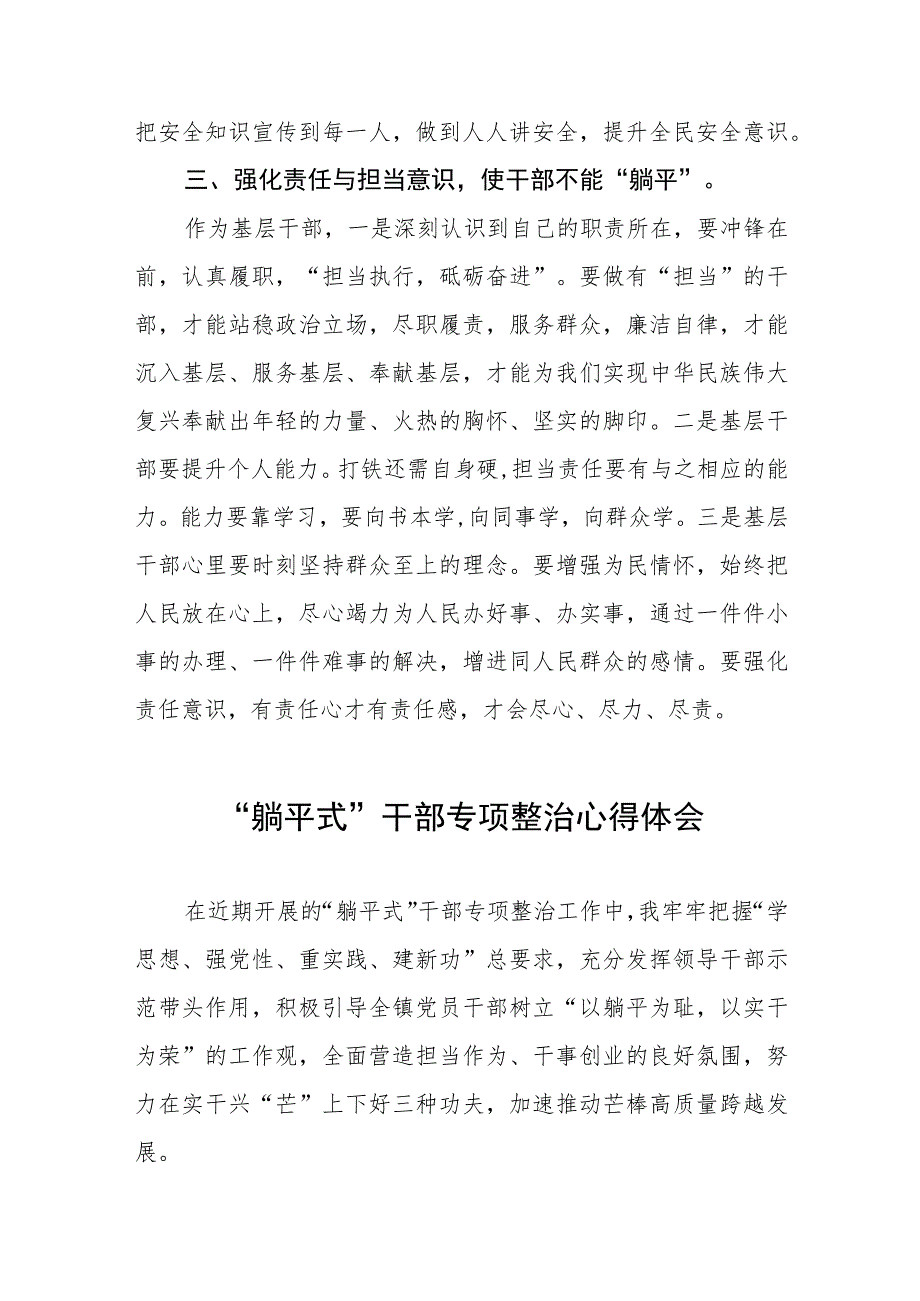 2023年乡镇关于“躺平式”干部专项整治的心得体会四篇.docx_第2页