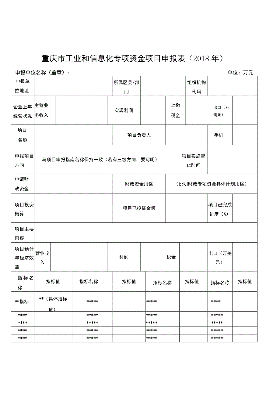 重庆市工业和信息化专项资金项目申报018年.docx_第1页